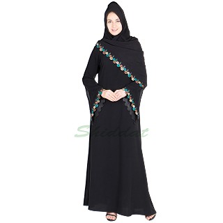 Nida abaya- umbrella sleeves with hand embroidery work